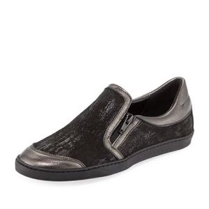 Sesto Meucci slip-on in metallic and leather